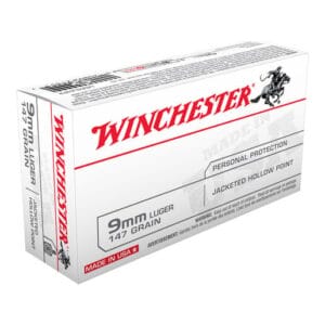 Winchester 9mm Luger 147gr JHP Handgun Ammo - 50 Rounds