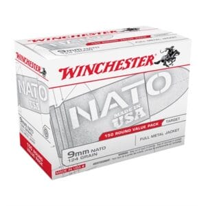 Winchester 9mm Nato 124gr Fmj 150rd Va - Winchester 9mm Nato 124gr Fmj 150rd Value Pack 5bx/Cs