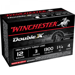 Winchester Double X Turkey Load Shotshells 12 ga 3" MAX 1-3/4 oz #4 1300 fps 10/ct