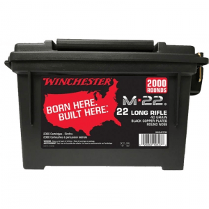 Winchester M-22 Rimfire Rifle Ammunition .22 LR 40 gr. CPRN 1255 fps 2000/ct