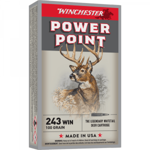 Winchester Power Point Rifle Ammunition .243 Win 100 gr. JSP 2960 fps 20/ct