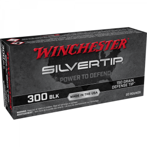 Winchester Silvertip Defender Rifle Ammunition .300 AAC Blackout 150 gr. Defense Tip 1900 fps 20/ct