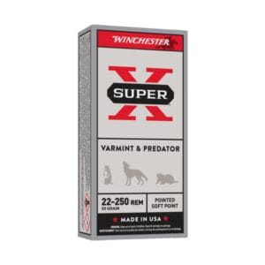 Winchester Super-X .22-250 Remington 55 Grain Rifle Ammo