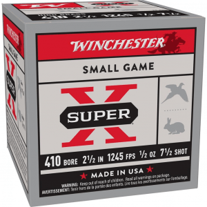 Winchester Super-X High-Brass Shotshells .410 ga 2-1/2" 1/2 oz 1245 fps #7.5 25/ct