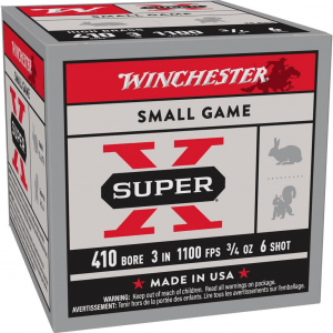 Winchester Super-X High-Brass Shotshells .410 ga 3" 3-3/4 oz 1100 fps #6 25/ct