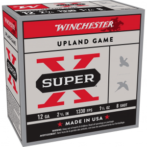 Winchester Super-X High-Brass Shotshells 12 ga 2-3/4" 1-1/4 oz 1330 fps #8 25/ct