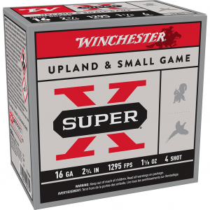 Winchester Super-X High-Brass Shotshells 16 ga 2-3/4" 1-1/8 oz 1295 fps #4 25/ct