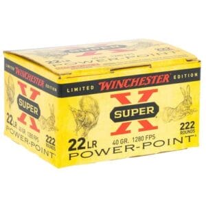 Winchester Super X Power-Point 22 Long Rifle 40gr Plated Hollow Point Handgun Ammo - 222 Rounds