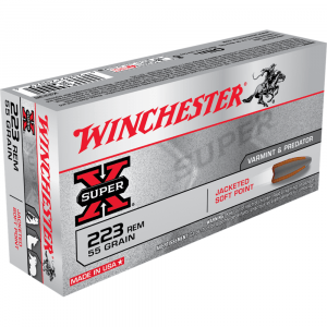 Winchester Super-X Rifle Ammunition .223 Rem 55 gr. JSP 3240 fps 20/ct