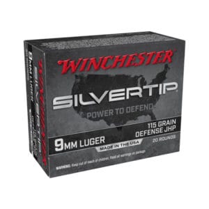 Winchester Super-X Silvertip HP 9mm Luger 115 Grain Handgun Ammo