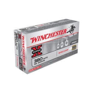 Winchester Super-X Target Brass Enclosed Base .380 Automatic Colt Pistol 95 Grain Handgun Ammo