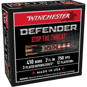 Winchester Supreme Elite PDX1 Personal Defense Shotgun Ammunition .410 ga 2 1/2" 3 disc, 12 plts Slug 750 fps 10/ct