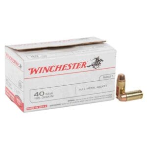 Winchester Target 40 S&W 165gr FMJ Handgun Ammo - 100 Rounds