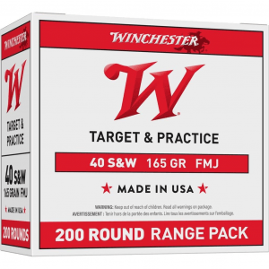 Winchester Target Handgun Ammunition .40 S&W 165 gr. FMJ 1060 fps 200/ct