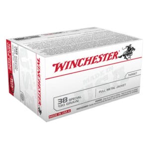 Winchester USA 38 Special 130gr FMJ Handgun Ammo - 100 Rounds