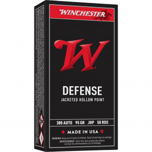 Winchester USA Handgun Ammunition .380 ACP 95 gr. JHP 955 fps 50/ct