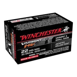 Winchester Varmint HV 22 Long Rifle 30gr JHP Rimfire Ammo - 50 Rounds