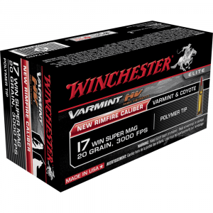 Winchester Varmint Rimfire Ammunition .17 WSM 20 gr. VMAX 3000 fps 50/ct