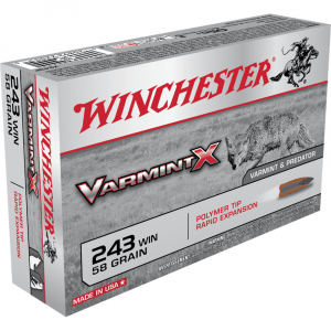 Winchester Varmint X Rifle Ammunition .243 Win 58 gr. PT 3850 fps 20/ct