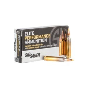 Sig Sauer Elite Performance .223 Remington 40 Grain Varmint and Predator Tip Centerfire Rifle Ammo