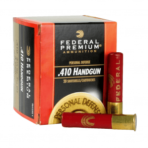 FEDERAL Personal Defense 410 Bore 2.5in #4 Shot Ammo, 20 Round Box (PD412JGE4)