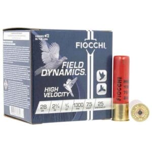 Fiocchi Field Dynamics High Velocity 28 Gauge 2-3/4in #7.5 3/4oz Upland Shotshells - 25 Rounds - #7.5