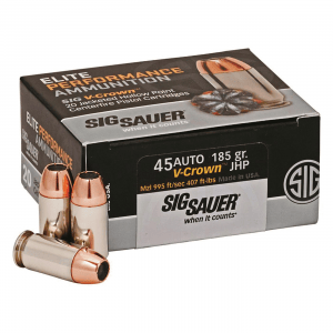 SIG SAUER Elite V-Crown .45 ACP JHP 185 Grain 20 Rounds