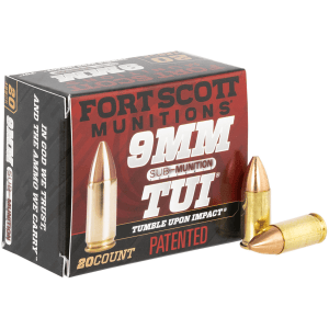 FORT SCOTT MUNITIONS 9mm 125gr Subsonic 20rd/Box Handgun Ammo (9MM-125-SCVSS)