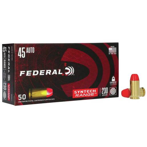 Federal Syntech Range 45 Auto (ACP) 230gr Handgun Ammo - 50 Rounds