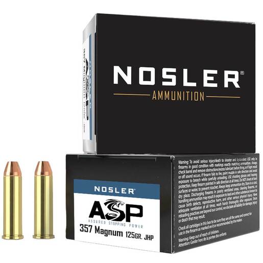 Nosler ASP 357 Magnum 125gr JHP Handgun Ammo - 20 Rounds