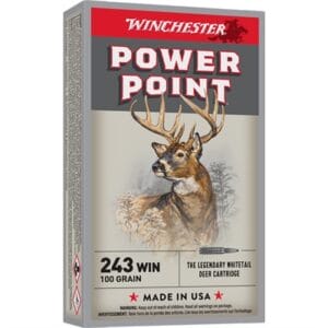 Power-Point 243 Winchester Soft Point Tip Rifle Ammo - Power-Point 243 Winchester 100gr Soft Point Tip 20/Box