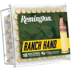 Remington Ranch Hand 22 Long Rifle 40gr Copper Plated Round Nose Rimfire Rifle Ammo - 100 Rounds
