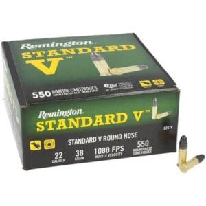 Remington Standard V 22 Long Rifle 38gr Lead Round Nose Rimfire Ammo - 550 Rounds