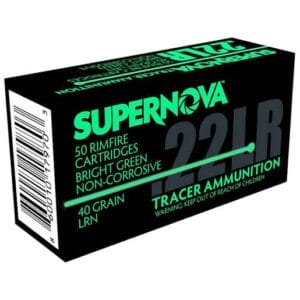 Supernova Tracers 22 Long Rifle 40gr LRN Rimfire Ammo - 50 Rounds - Green