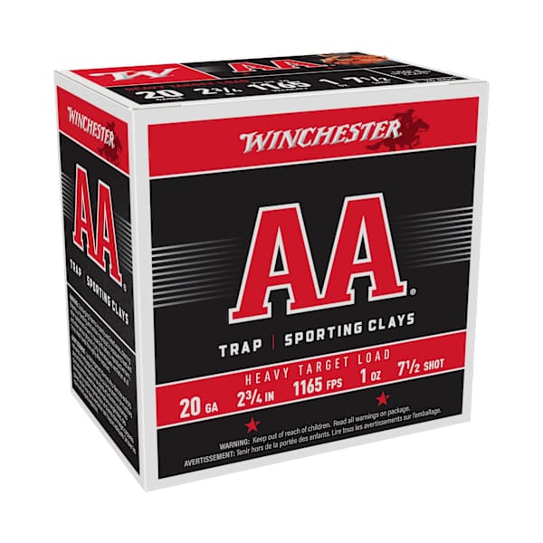 Winchester AA Heavy Target Loads Shotshells - 20 Gauge - #7.5 Shot - 250 Rounds
