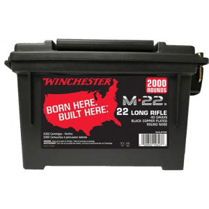 Winchester M-22 Rimfire Rifle Ammunition .22 LR 40 gr. CPRN 1255 fps 2000/ct