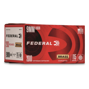 Federal Champion 9mm FMJ 115 Grain 200 Rounds
