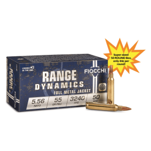 Fiocchi Range Dynamics 5.56 NATO/.223 Rem. FMJ-BT 55 Grain 50 Rounds