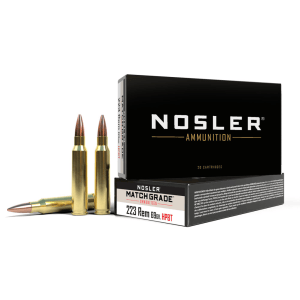NOSLER Match Grade 223 Rem 69 Grain HPBT Custom Competition 20rd Box Rifle Ammo (60023)