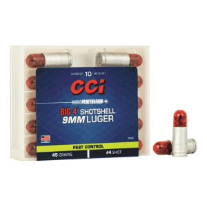 CCI Big 4 9mm Luger #4 Shot Centerfire Softshell 10 Rounds