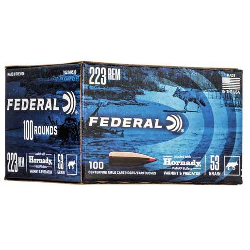 Federal Varmint/Predator 223 Remington 53gr V Max Rifle Ammo - 100 Rounds