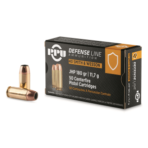 PPU Defensive Line .40 S&W JHP 180 Grain 50 Rounds