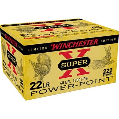 Super-X 22 Long Rifle Power-Point Hpcp Rimfire Ammo - Super-X 22 Long Rifle 40gr Power-Point Hpcp 222/Box