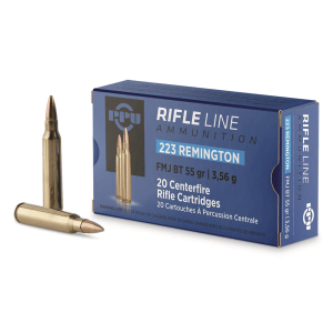 PPU Rifle Line .223 Rem. FMJBT 55 Grain 20 Rounds